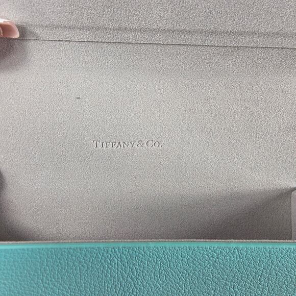 Tiffany & Co Eyeglass Sunglass Case Leather Tiffany Blue with Cards Authentic - Picture 4 of 9